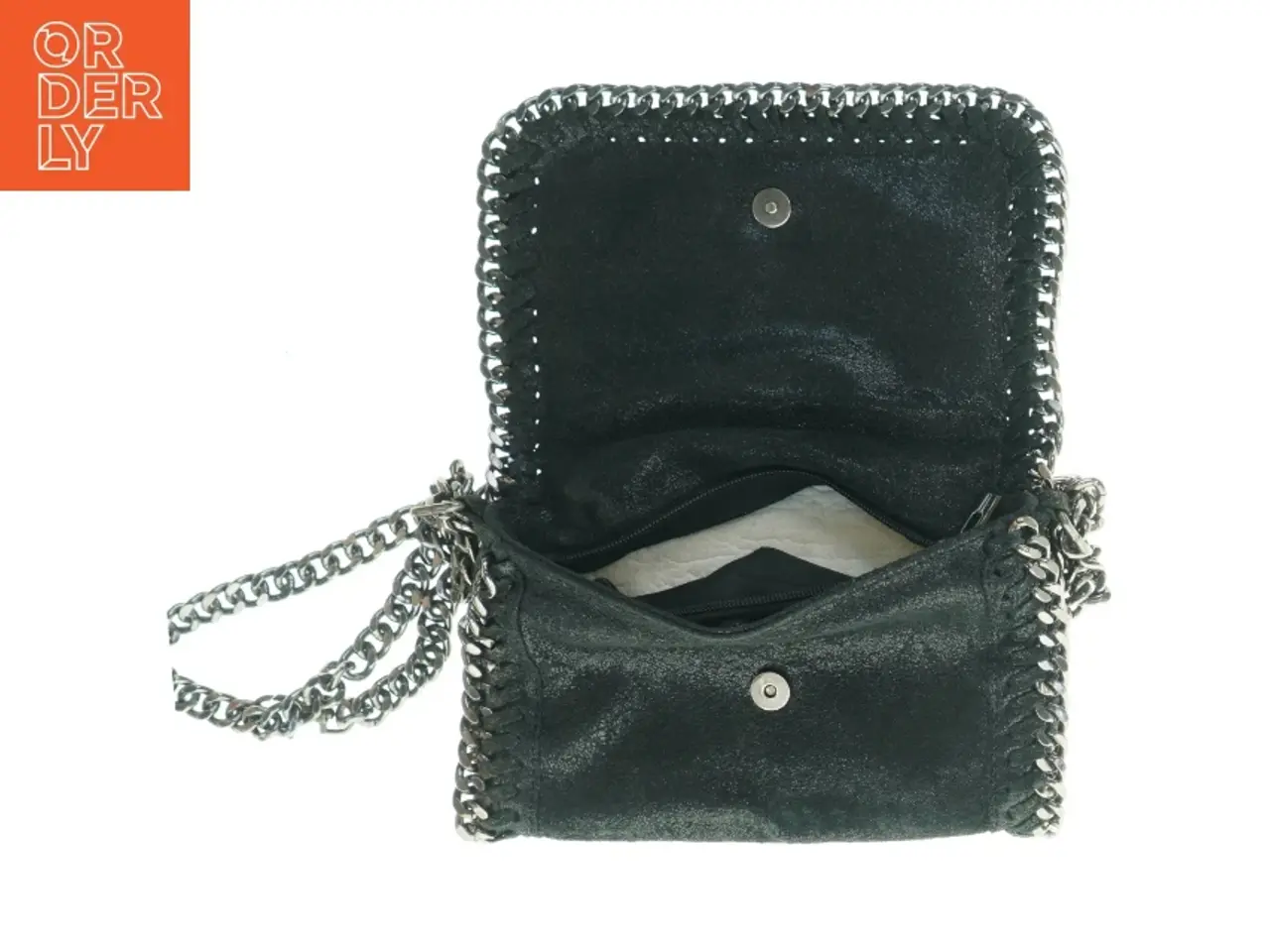 Billede 3 - Sort skuldertaske med kæde (str. 22 x 14 cm)