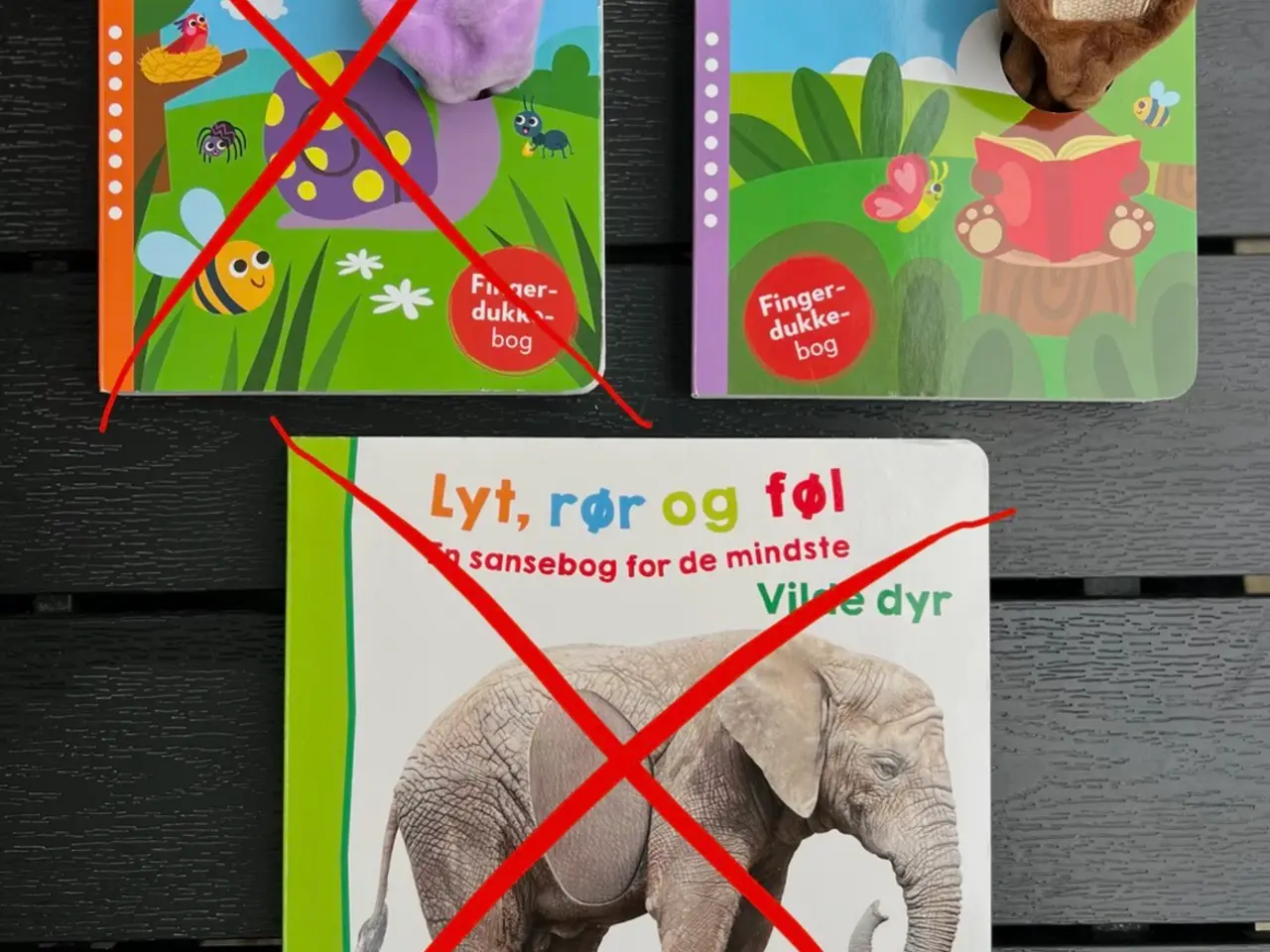 Billede 1 - 3 børnebøger til baby – fingerdukke-bøger & lydbog