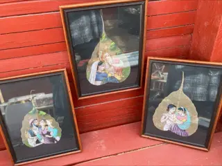 Indisk kunst malet på blade