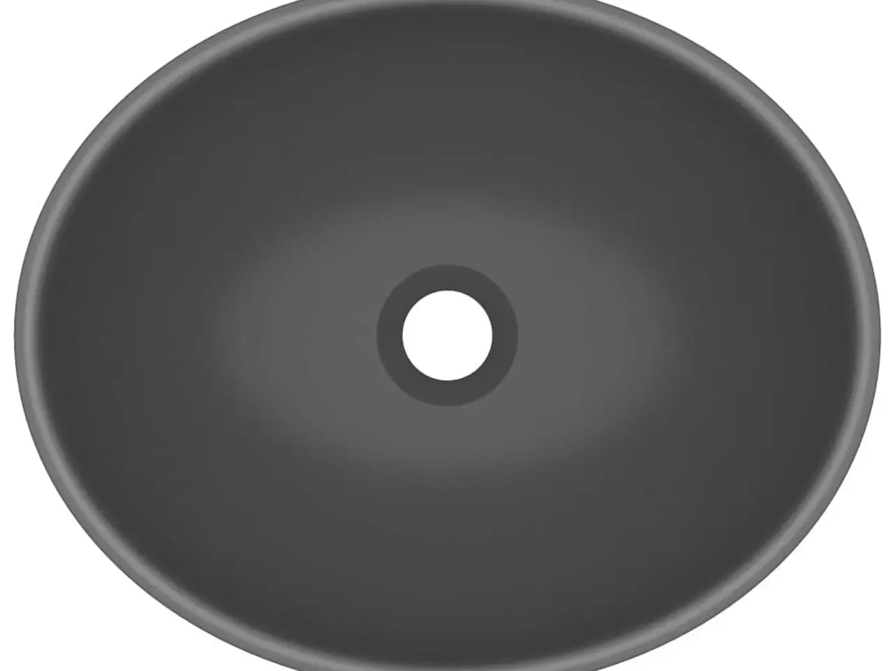 Billede 4 - Keramisk håndvask 40×33 cm - oval, mat mørkegrå
