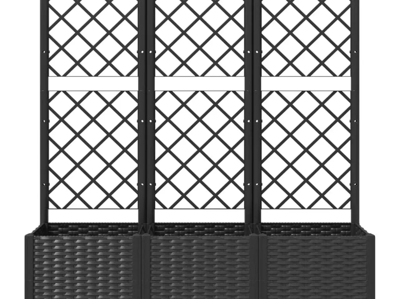 Billede 4 - Haveplantekasse med espalier - sort PP 120×40×136 cm