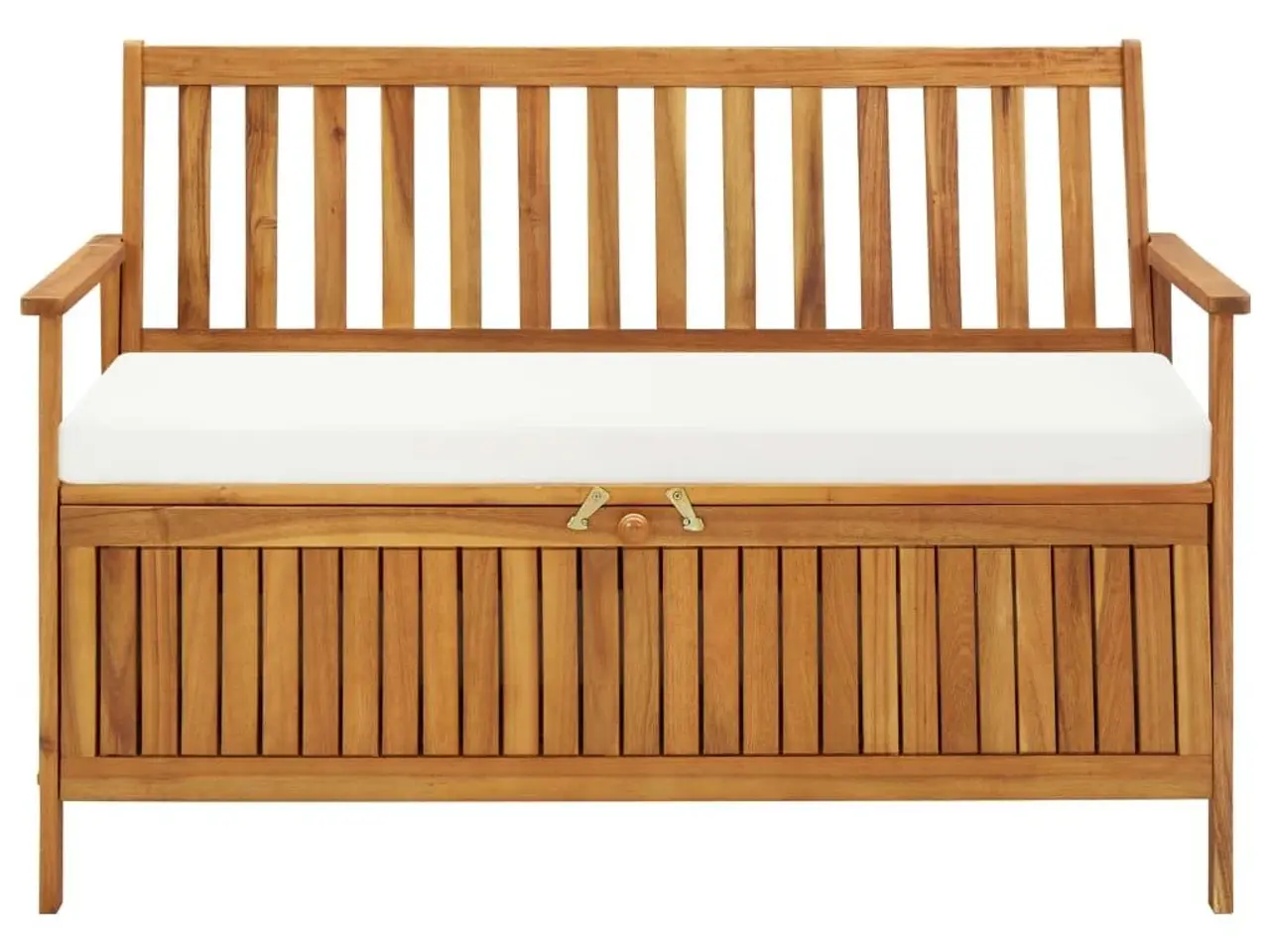 Billede 2 - Opbevaringsbænk til haven i massivt akacietræ - 120 x 63 x 84 cm