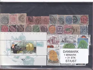 Danmark Samling - 1 Miniark + 31 Stk. Stemplet/Ustemplet