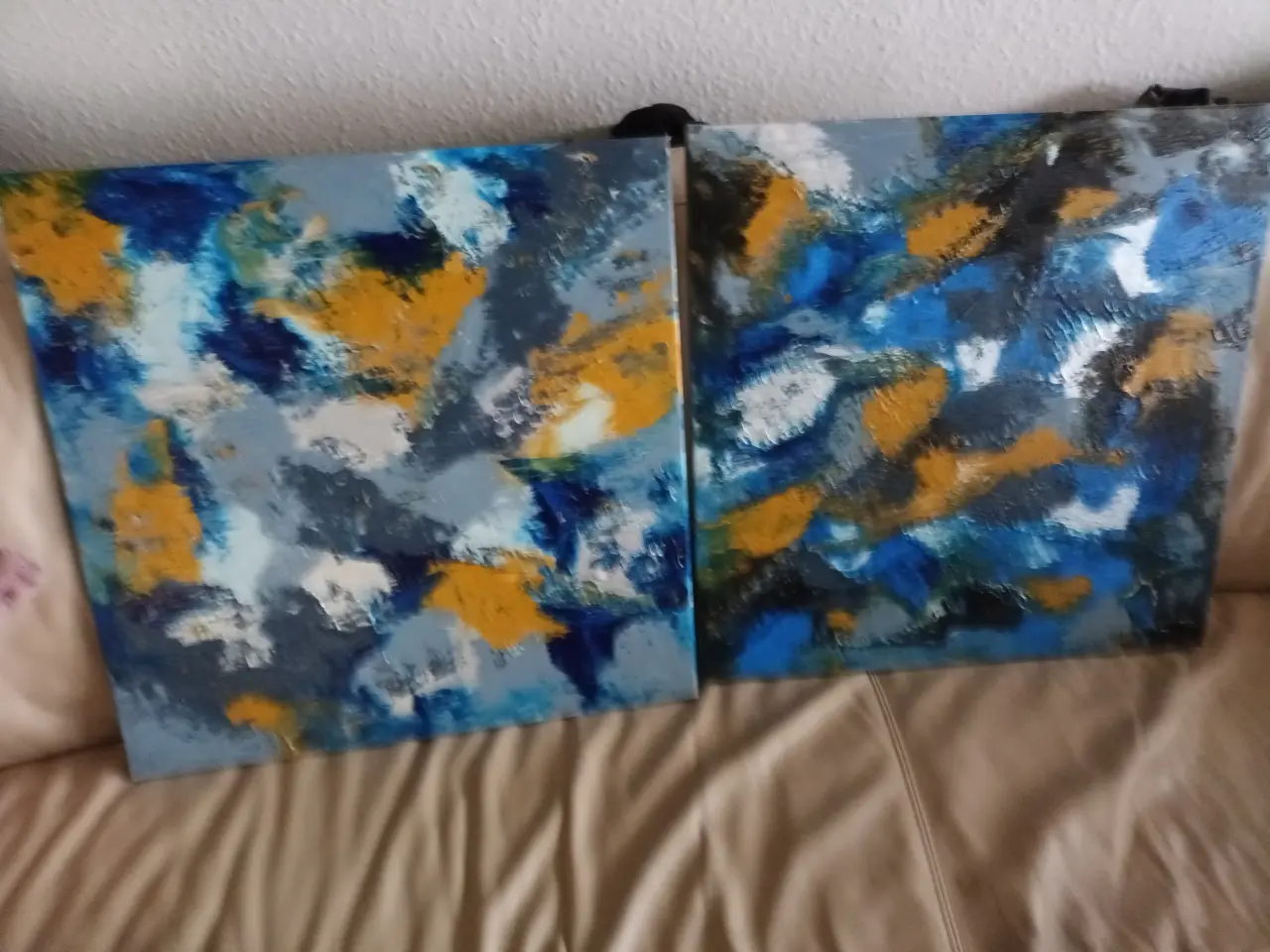 Billede 1 - 2 FLOTTE OLIE Malerier 50x50 cm