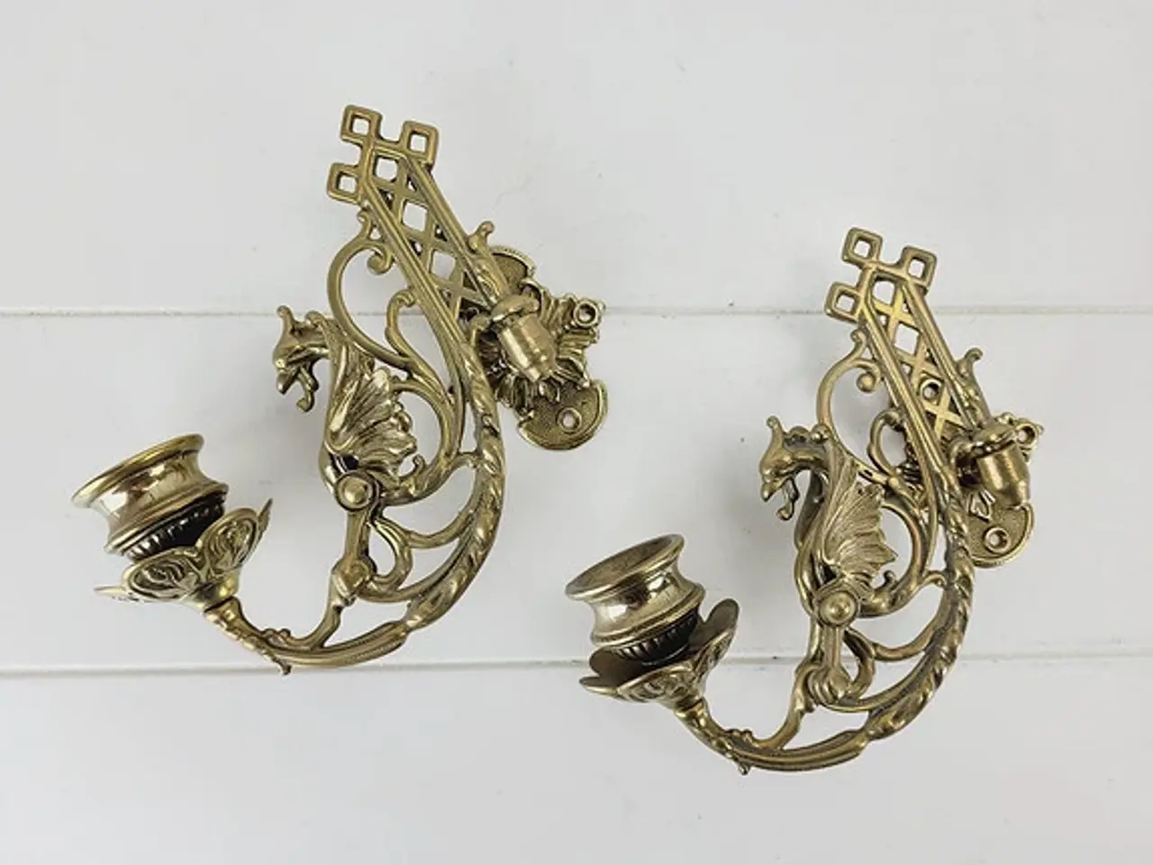 Billede 1 - Dragon Brass Candleholder / Vægstager