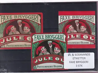 Øl og Sodavands Etiketter - Faxe Bryggeri - 3 Stk.