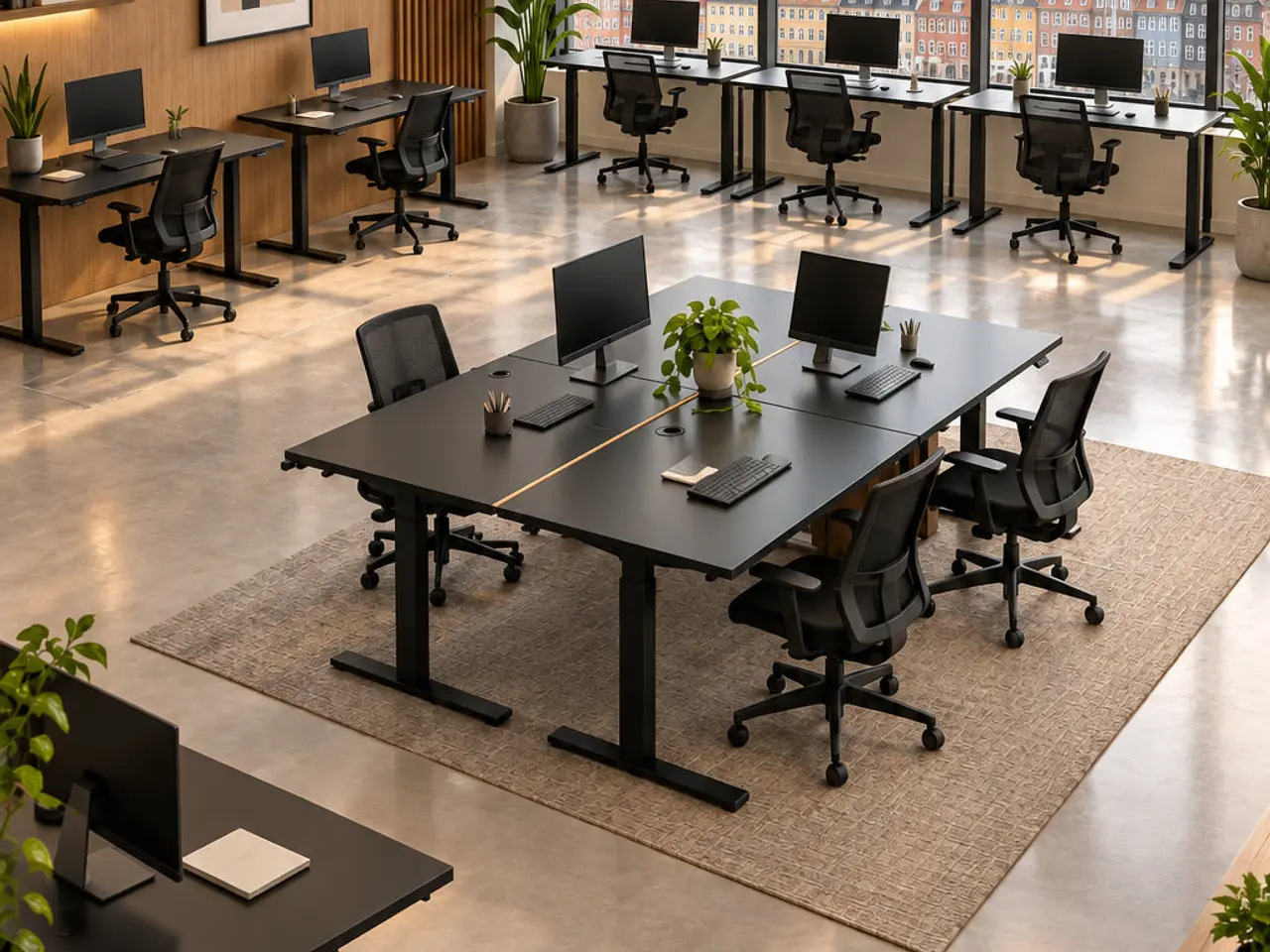 Billede 2 - ScanOffice Hæve/sænkebord – Sort/Antracit Stel 140x80cm