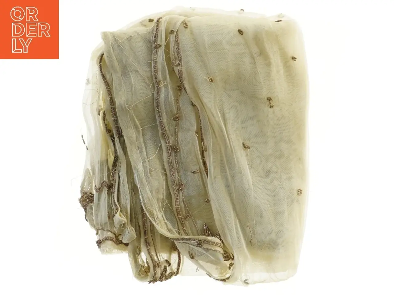 Billede 2 - Dekorativ vintage transperant dug med broderi (str. 87x99 cm)