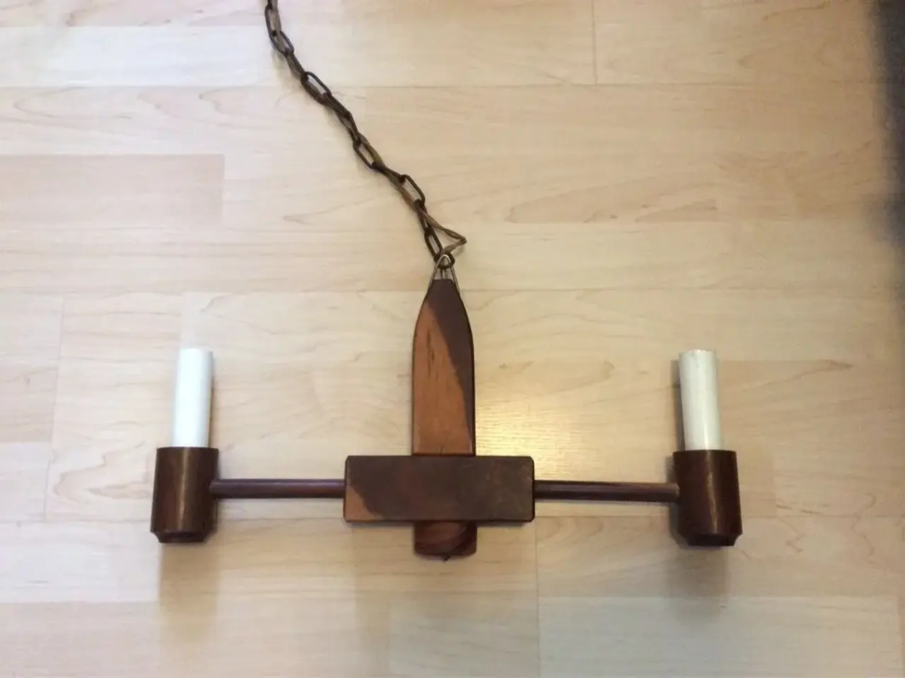 Billede 1 - Flot palisander loftslampe