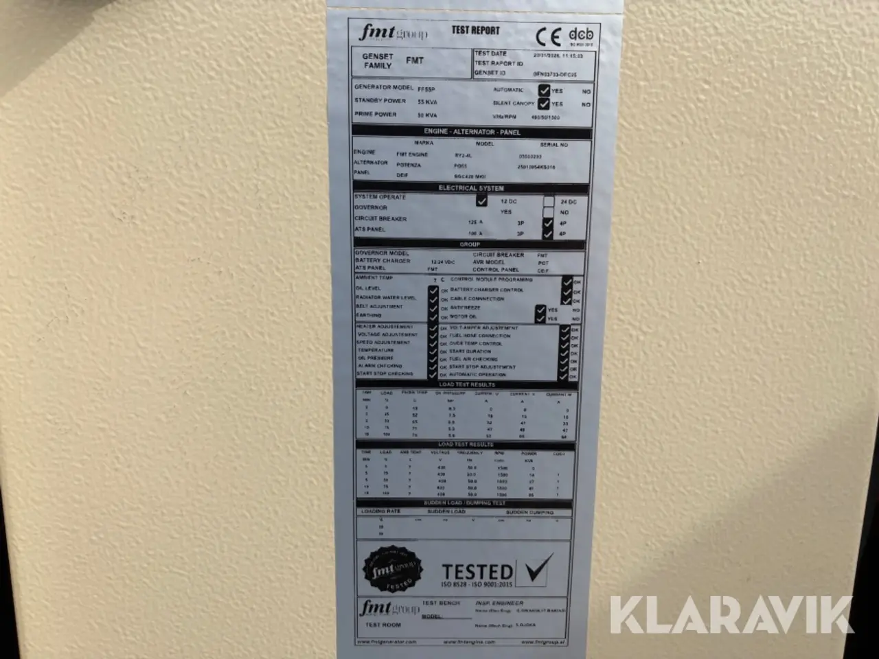 Billede 11 - Nødstrømsgenerator 55kVA FMT FF55P - fra 2025
