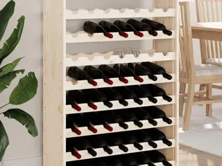 Vinreol med topplade - 72,5 × 25 × 111,5 cm i massivt fyrretræ