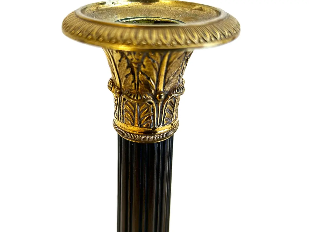 Billede 5 - Et par lysestager i forgyldt og patineret bronze.