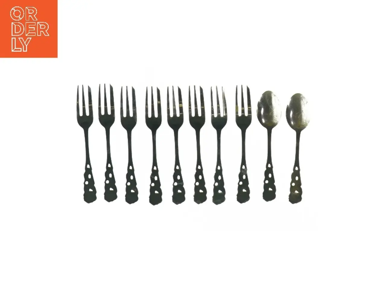 Billede 2 - Bestik (8 gafler og 2 skeer) fra Ukendt (str. L: 12cm og L: 12,5cm)