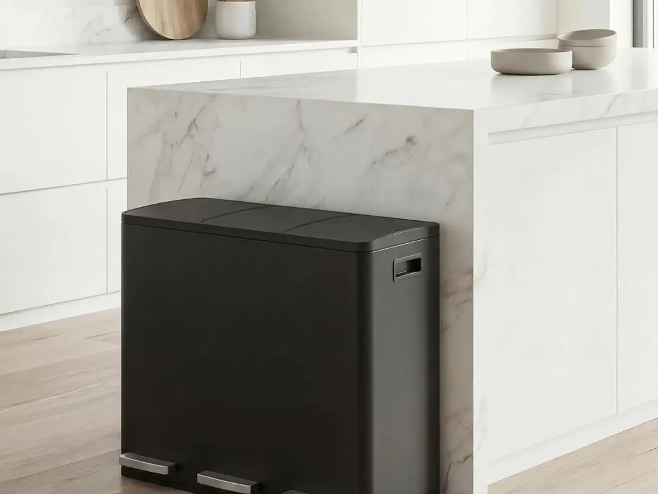 Billede 4 - Skraldespand med 3 rum 3 × 18 l - stål, soft close - sort
