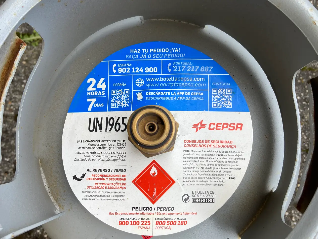 Billede 4 - Gas flaske Spansk model (uden gas)