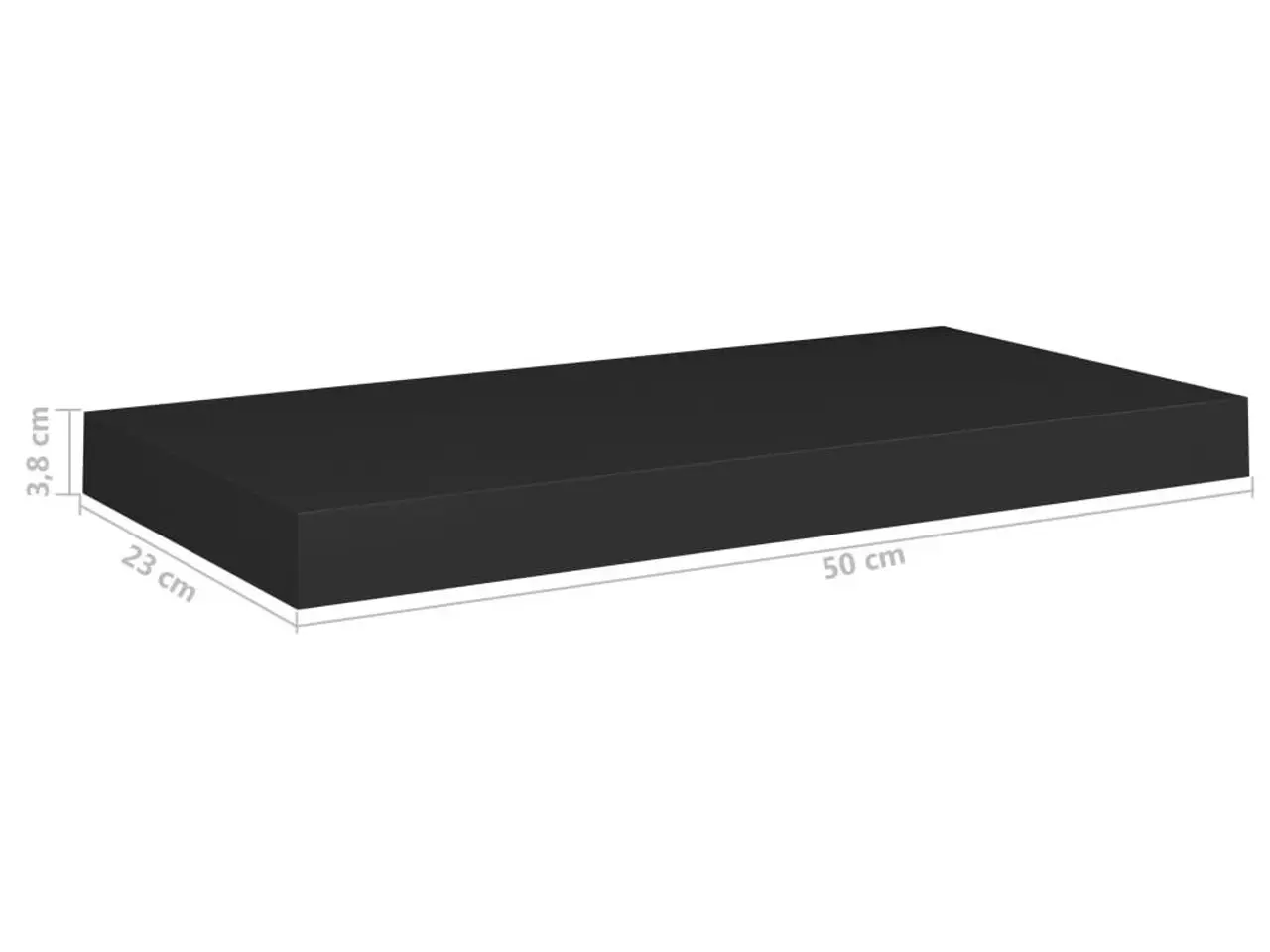 Billede 10 - Væghylder 4 stk. 50×23×3,8 cm i MDF - sort