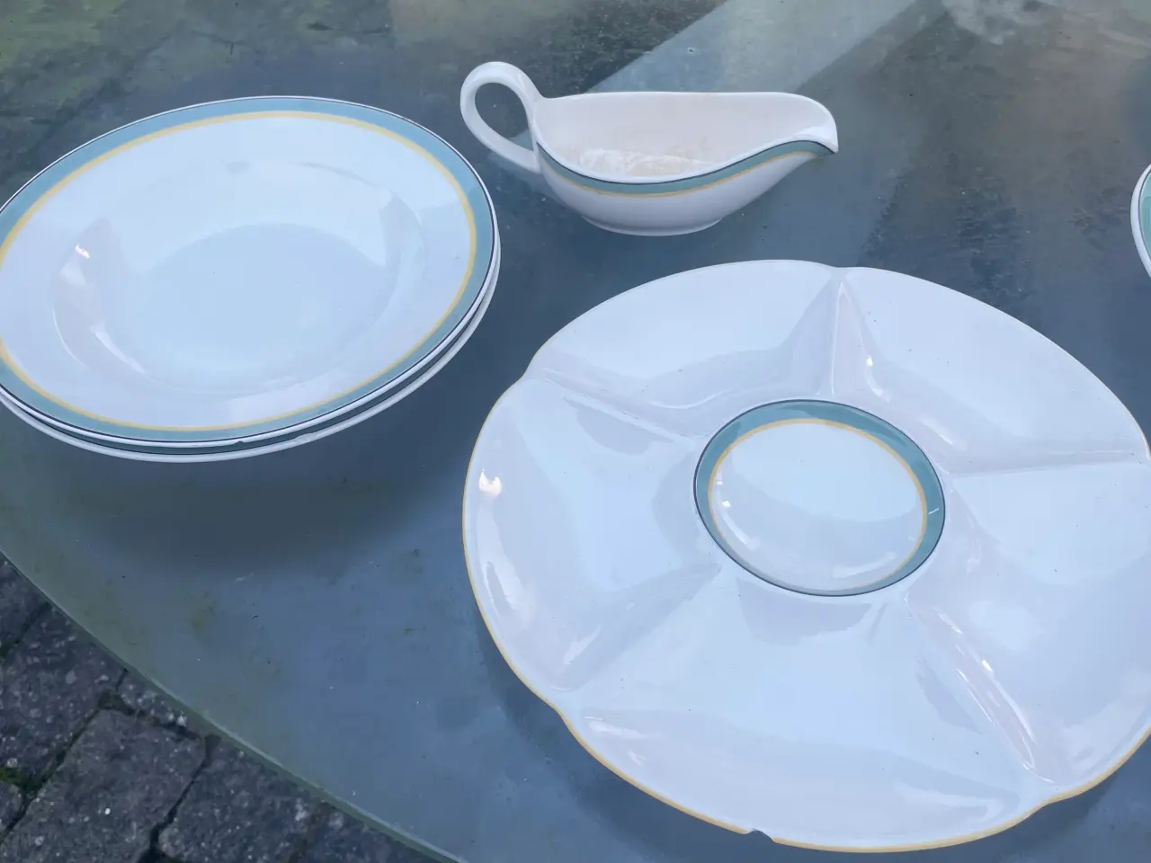 Billede 4 - Aluminia Valdemar ovalt fad lysestage vase lågfad