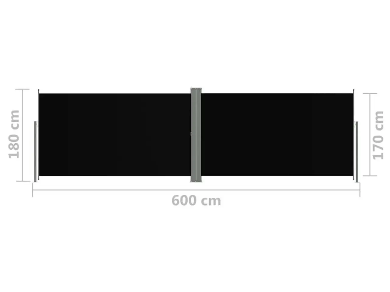 Billede 8 - Sammenrullelig sidemarkise 180 × 600 cm - sort