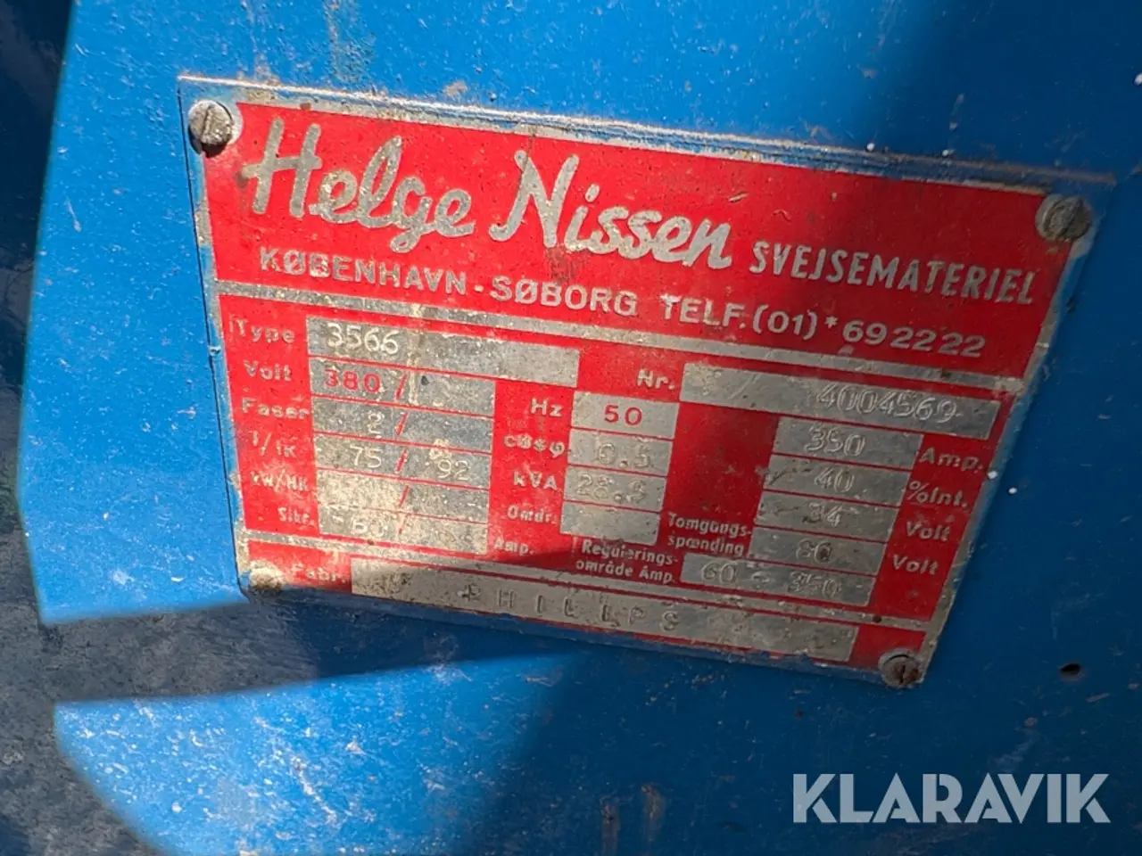 Billede 11 - Svejsemaskine Helge Nissen 3566