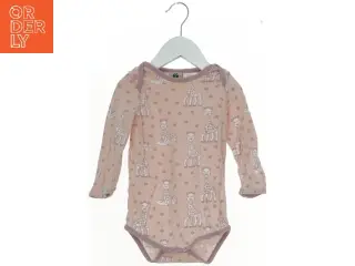 Langærmet bodystocking med giraf-print fra Småfolk (str. 86)