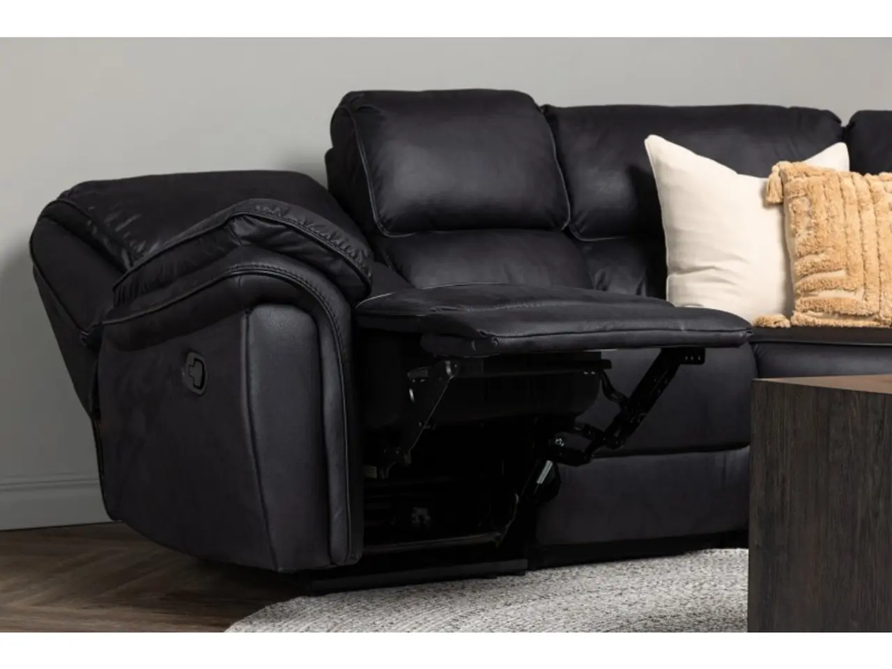 Billede 17 - Christopher Recliner Sofa - Sort Ruskindsblød mikrofiber