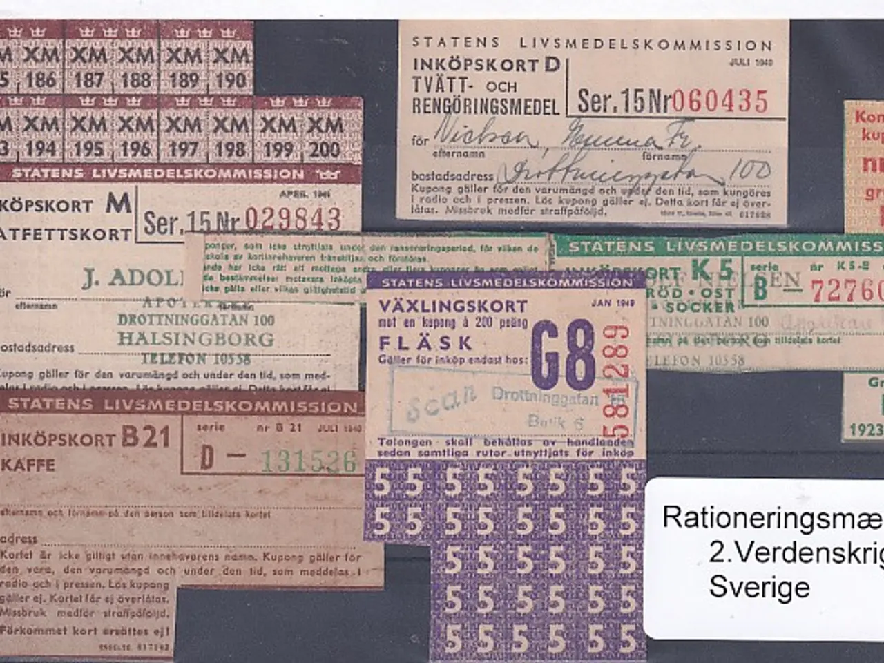 Billede 1 - Rationeringsmærker - 2. Verdenskrig - Sverige