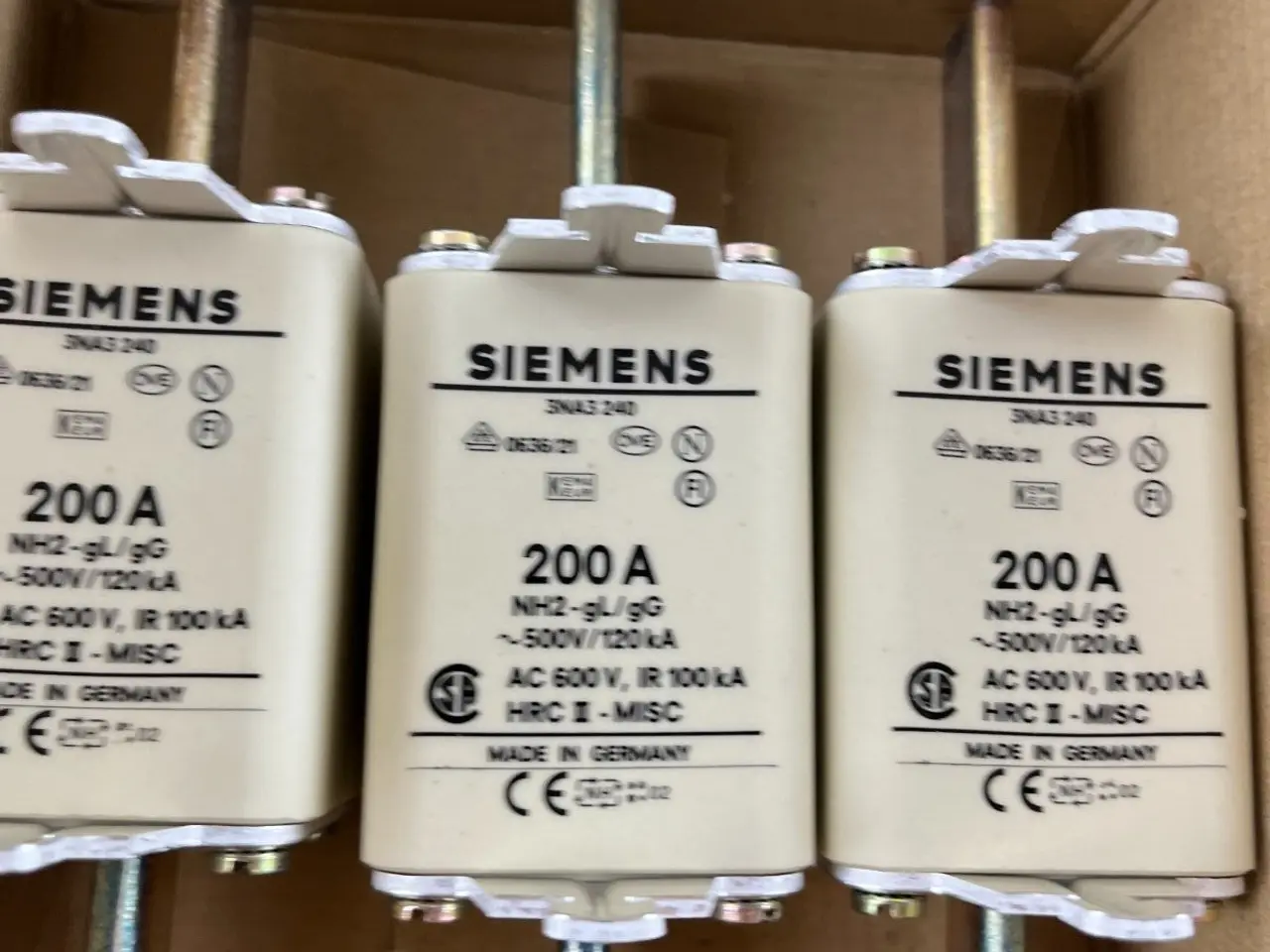 Billede 8 - Siemens 3NA3 240 NH2 200A 500V gG LV HRC sikringer