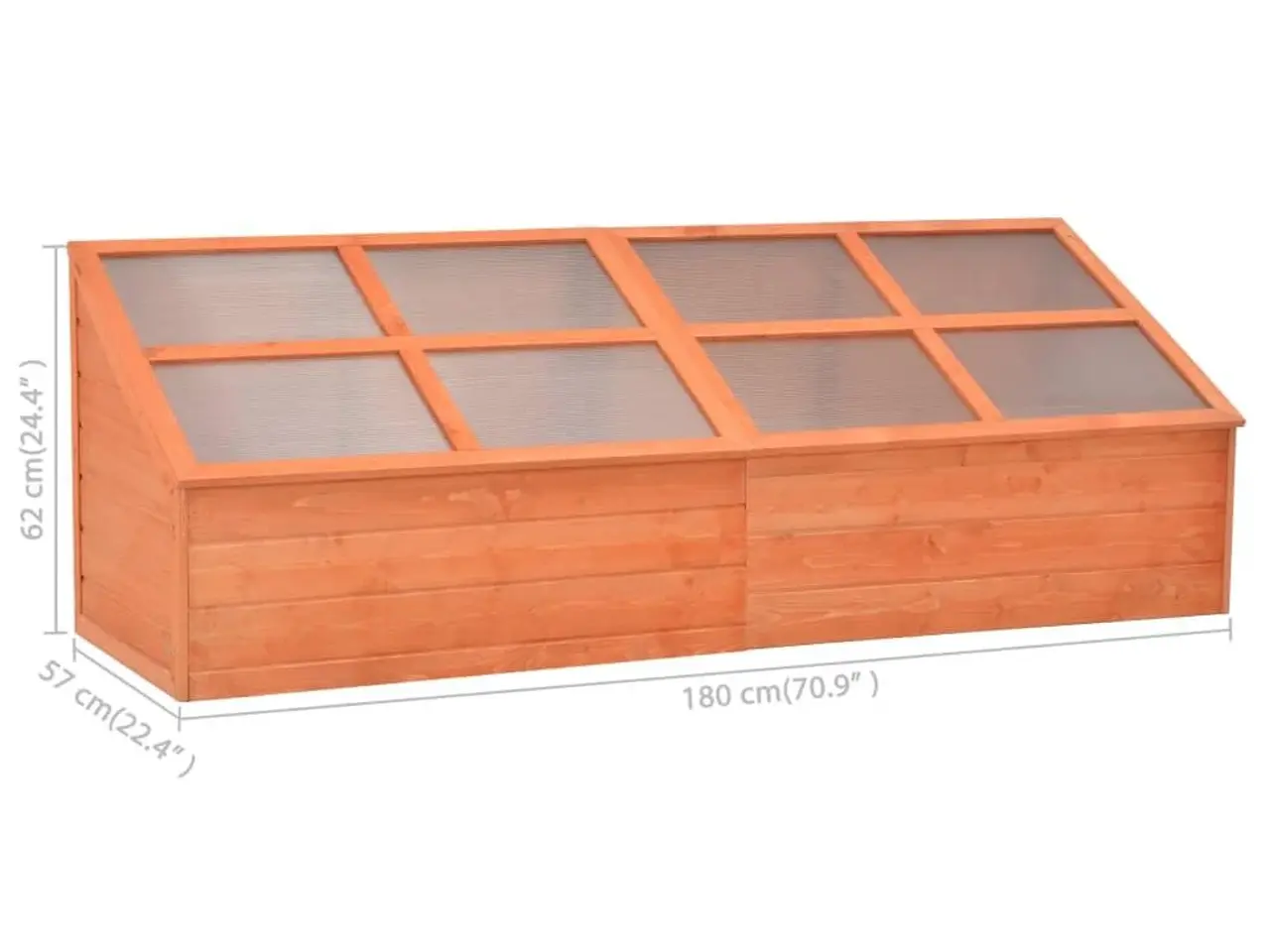 Billede 6 - Minidrivhus i træ med PC-plader - 180 × 57 × 62 cm