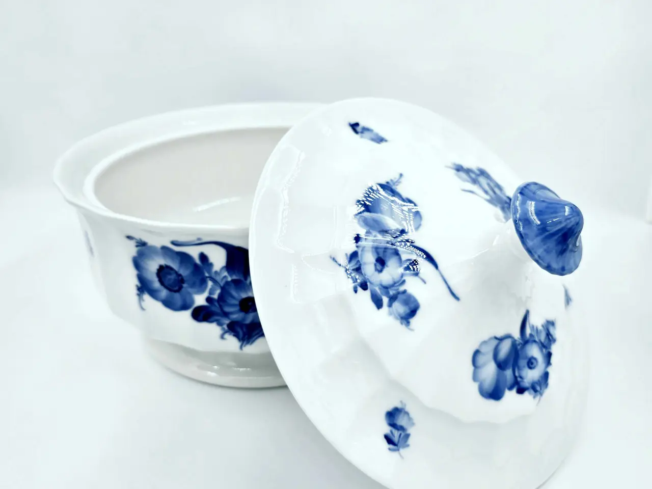 Billede 5 - Blå Blomst kantet terrin Porcelæn