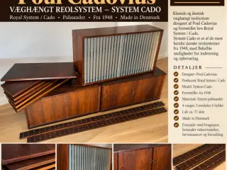 Retro ophængt Palisander Reol sælges 