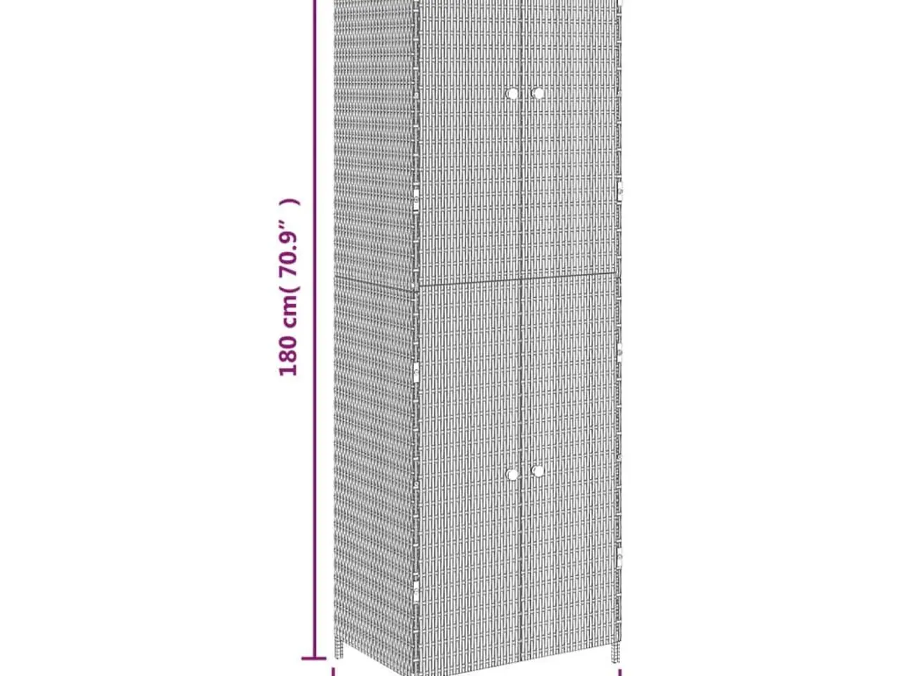 Billede 8 - Opbevaringsskab til haven 59x40x180 cm polyrattan sort