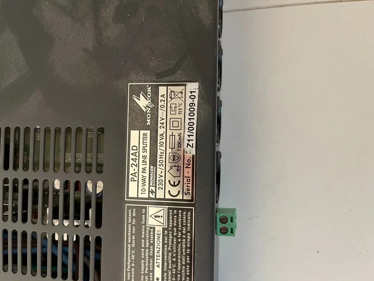 Billede 8 - Monacor PA-24AD 10-Way PA Line Splitter Rackmount