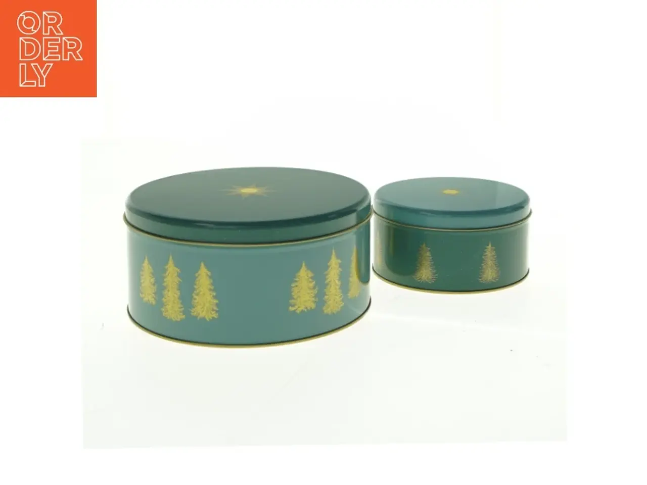 Billede 3 - Dekorative dåser med stjernemotiv fra Søstrene Grene (str. 18 x 8 cm og 12 x 6 cm)