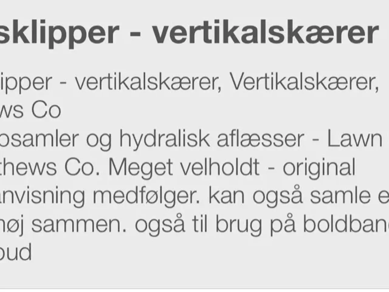 Billede 4 - Mathews & Co vertikalskærer