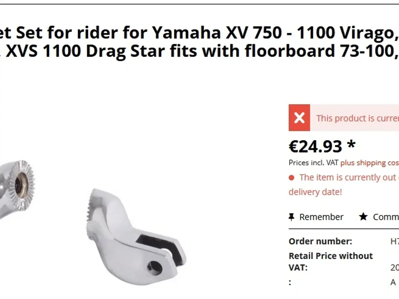 Billede 10 - Yamaha XV1100/750 Highway Hawk Floorbord Classic