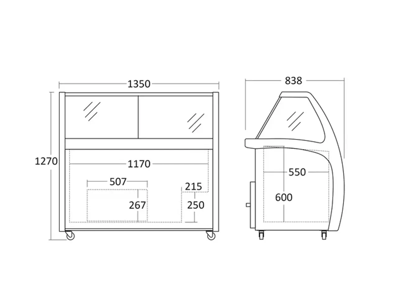 Billede 7 -  Isdisk / Isfryser SIC9WB – 1270 x 1350 x 838 mm