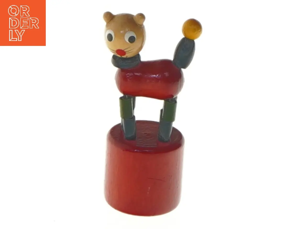 Billede 1 - Træfigur af en kat (str. Ø 3,5x8 cm)