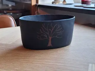 Oval keramik skål
