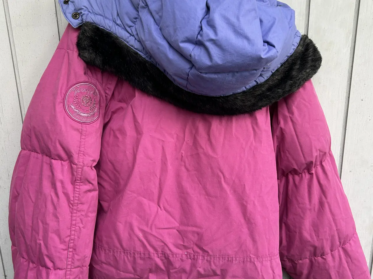 Billede 3 - Vendbar dynejakke i blå og pink