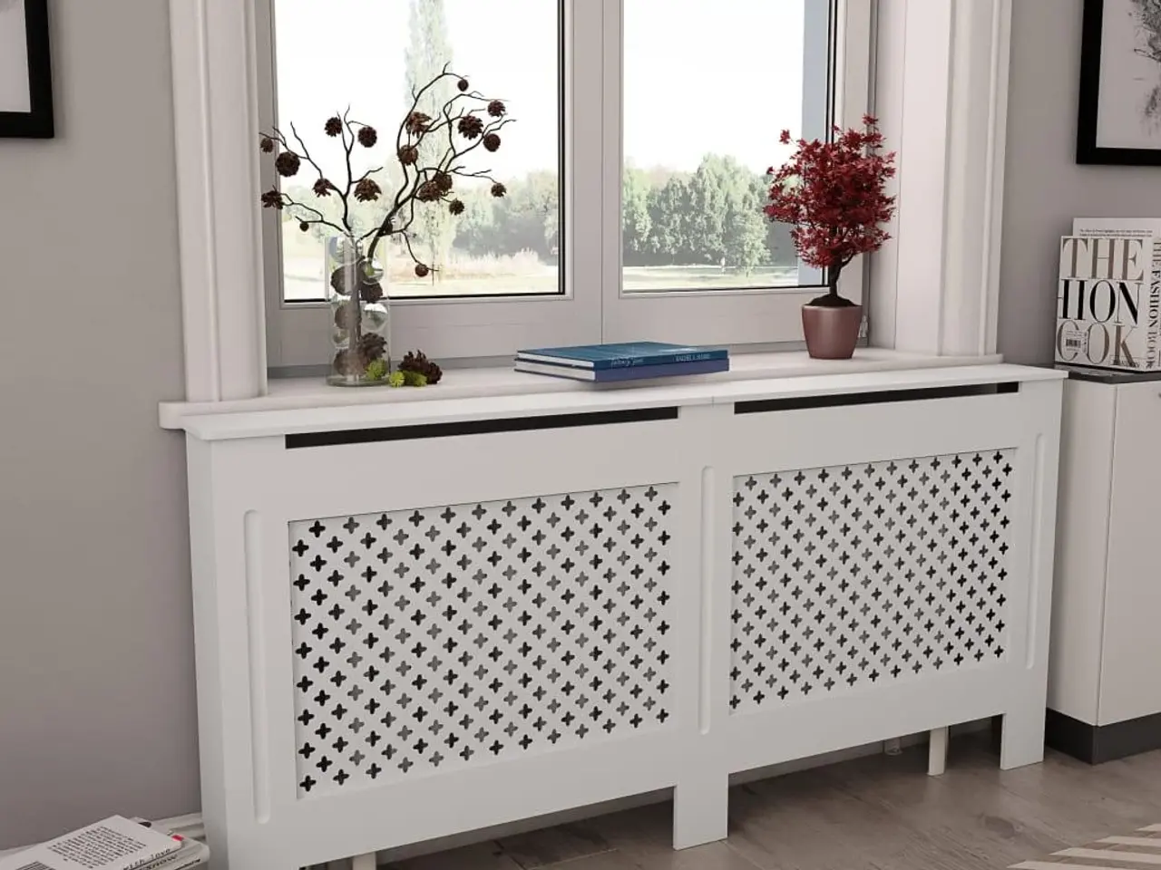 Billede 1 - Radiatorskjuler i MDF - 172 × 19 × 81,5 cm, hvid