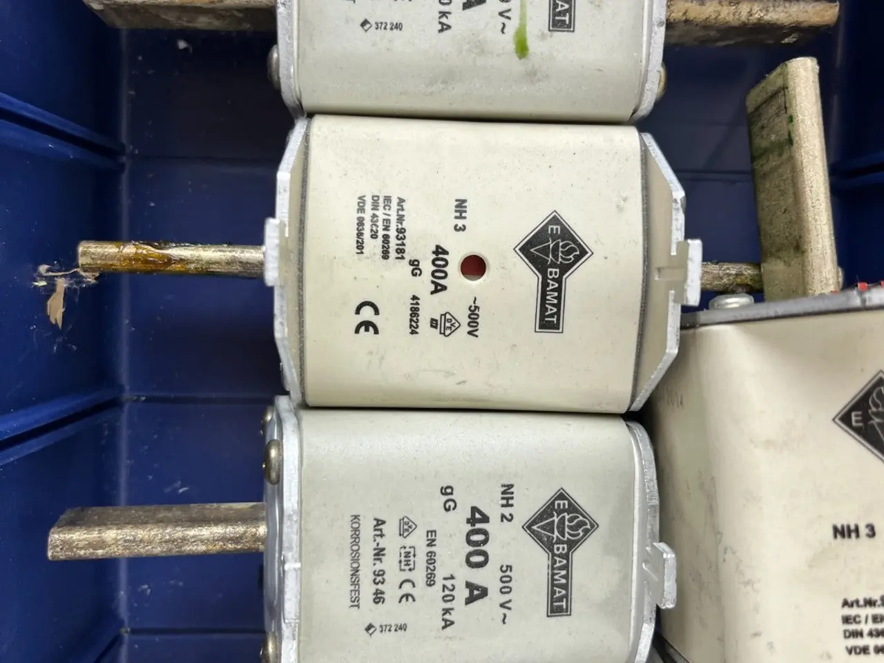 Billede 3 - Damat NH2 NH3 400A 500V GG Fuses parti Of 6 Spare