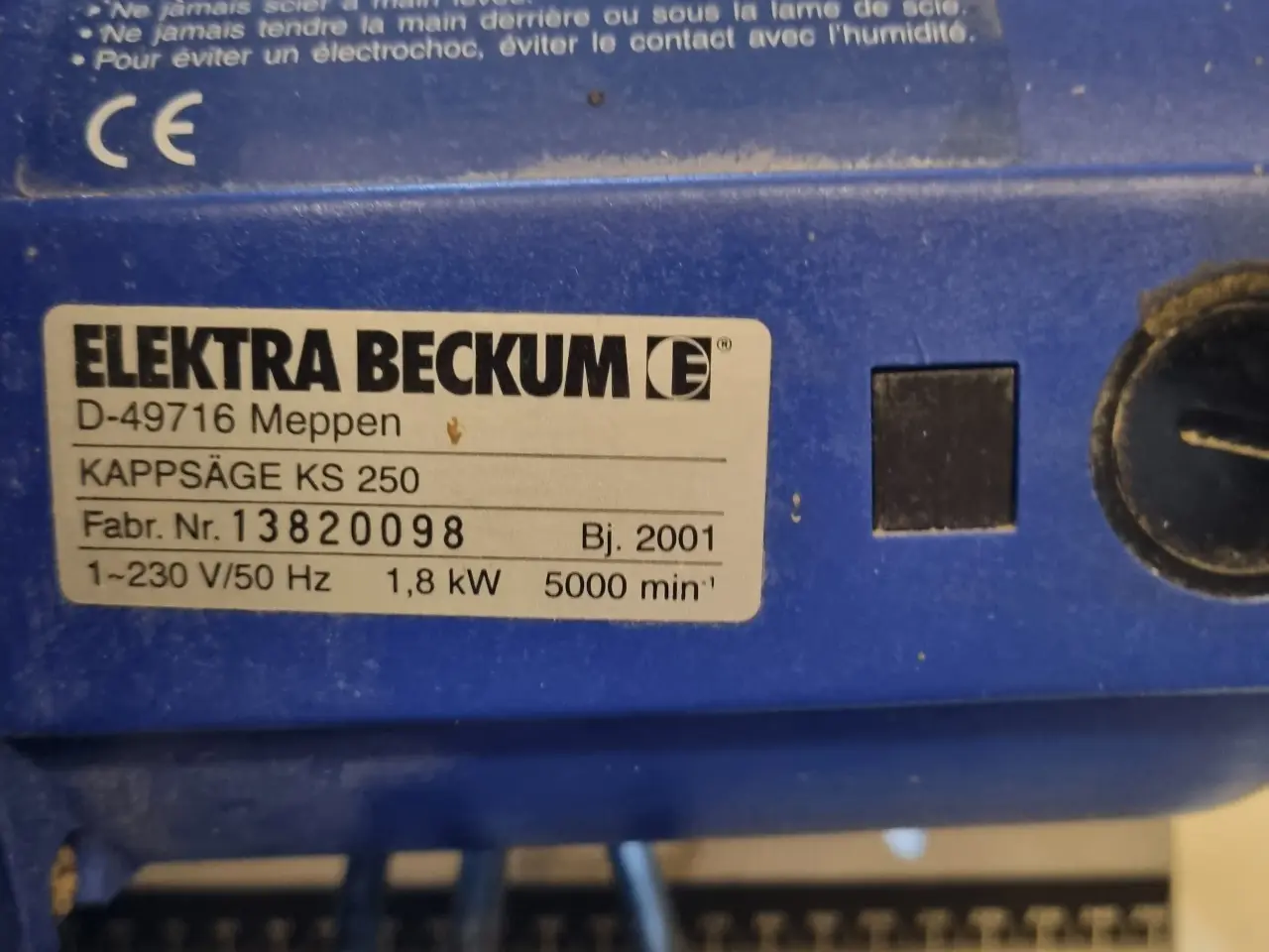 Billede 3 - Bordrundsav Elektra Beckum sælges