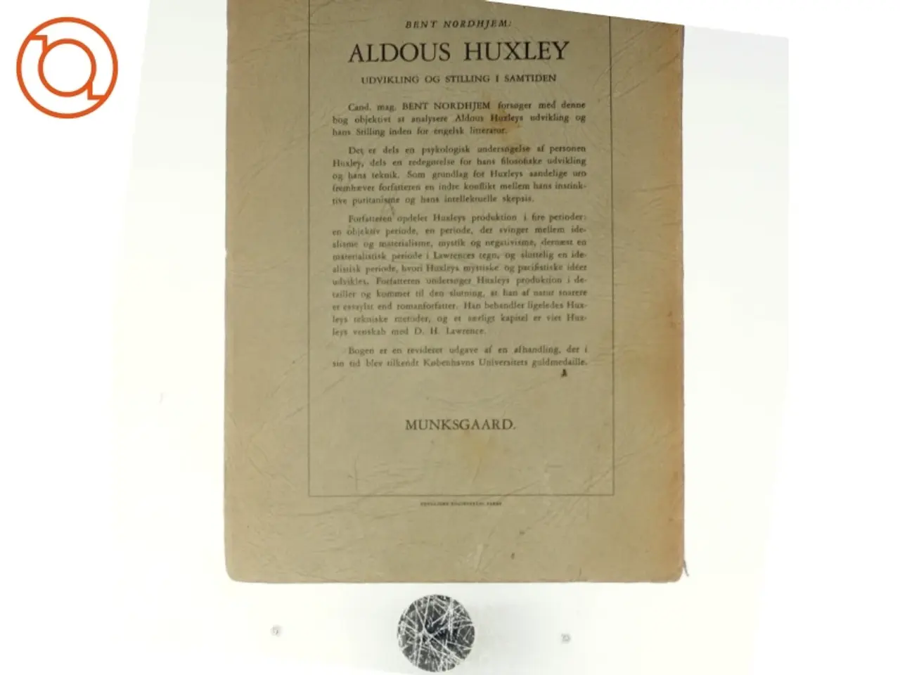 Billede 3 - Aldous Huxley. Udvikling og stilling i samtiden af Bent Nordhjem (bog)
