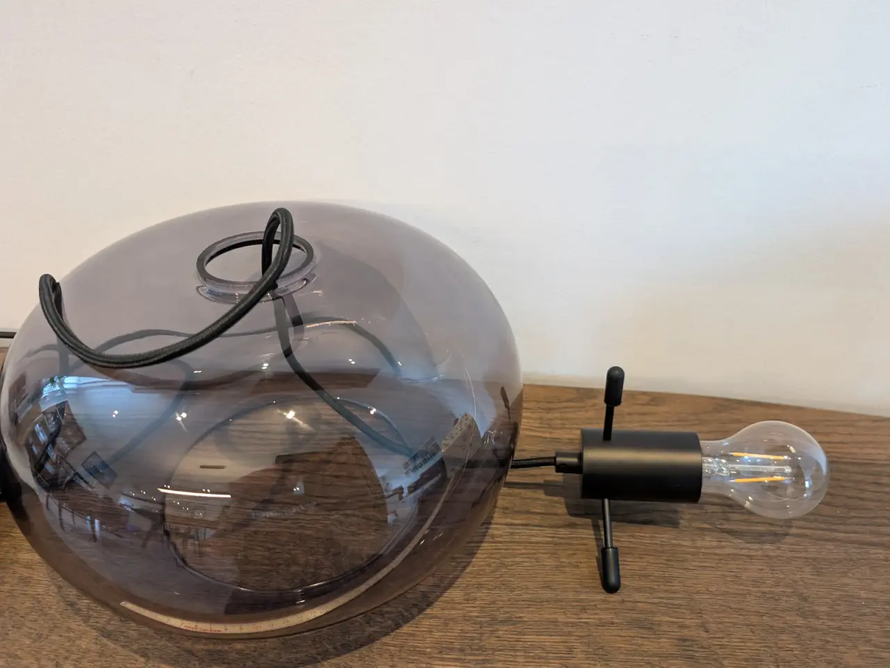 Billede 7 - Frandsen pendel i røgfarvet glas - Ø30 cm.