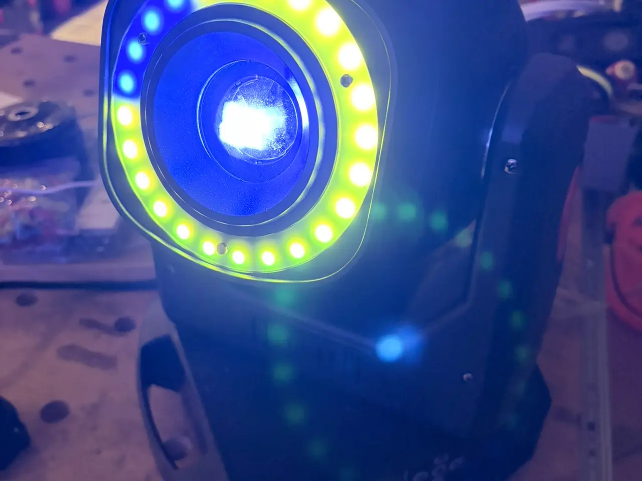Billede 1 - SHEHDS 100W moving head spot + LED-ring – 4 stk.