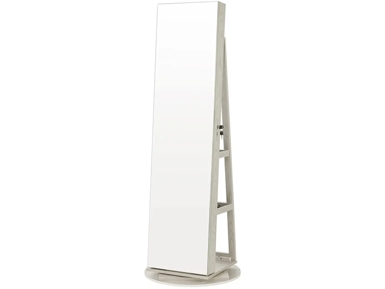 Billede 1 - Smykkespejl med skab Jewellery Cabinet JJC007W01, hvid træstruktur