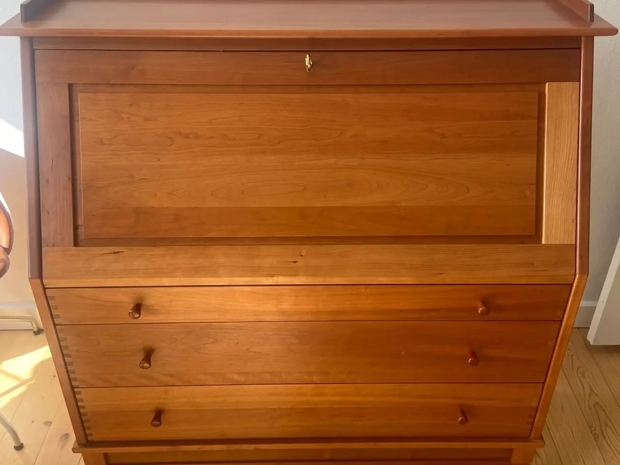 Billede 2 - Teak rulle skrivebord / sekretær – komplet låger