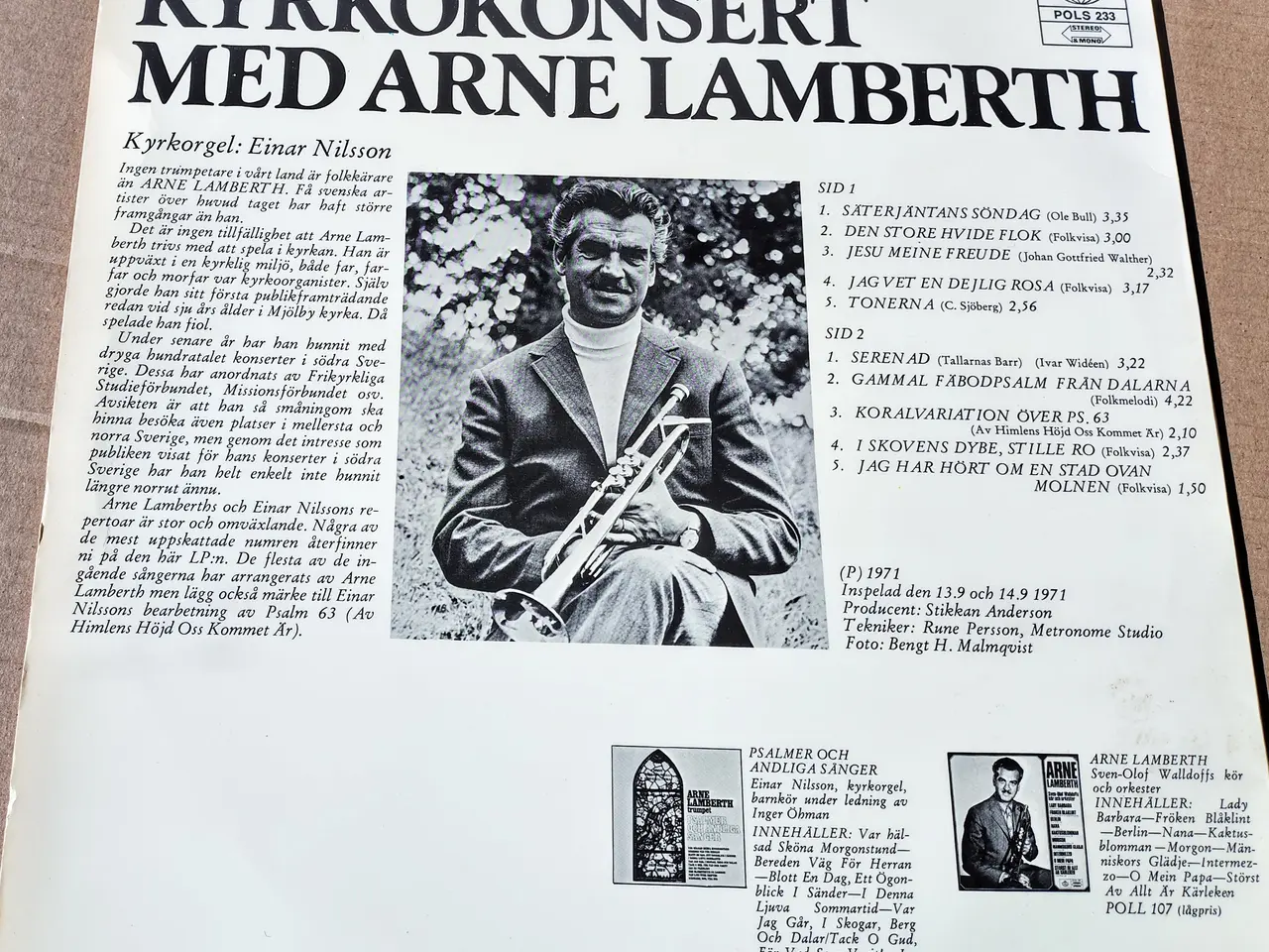 Billede 2 - Arne Lamberth: Kyrkokonsert - LP