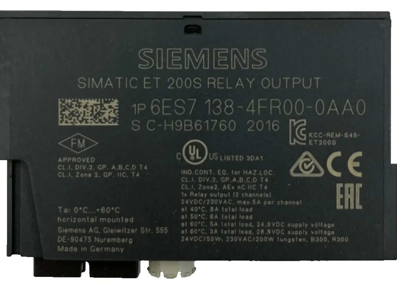Billede 1 - Siemens SIMATIC 6ES7138-4FR00-0AA0 ET 200S relæ 5A