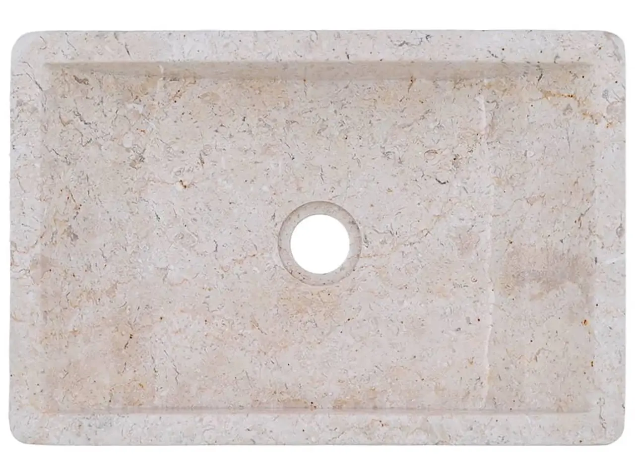 Billede 12 - Håndvask i marmor 45 x 30 x 12 cm - cremefarvet højglans